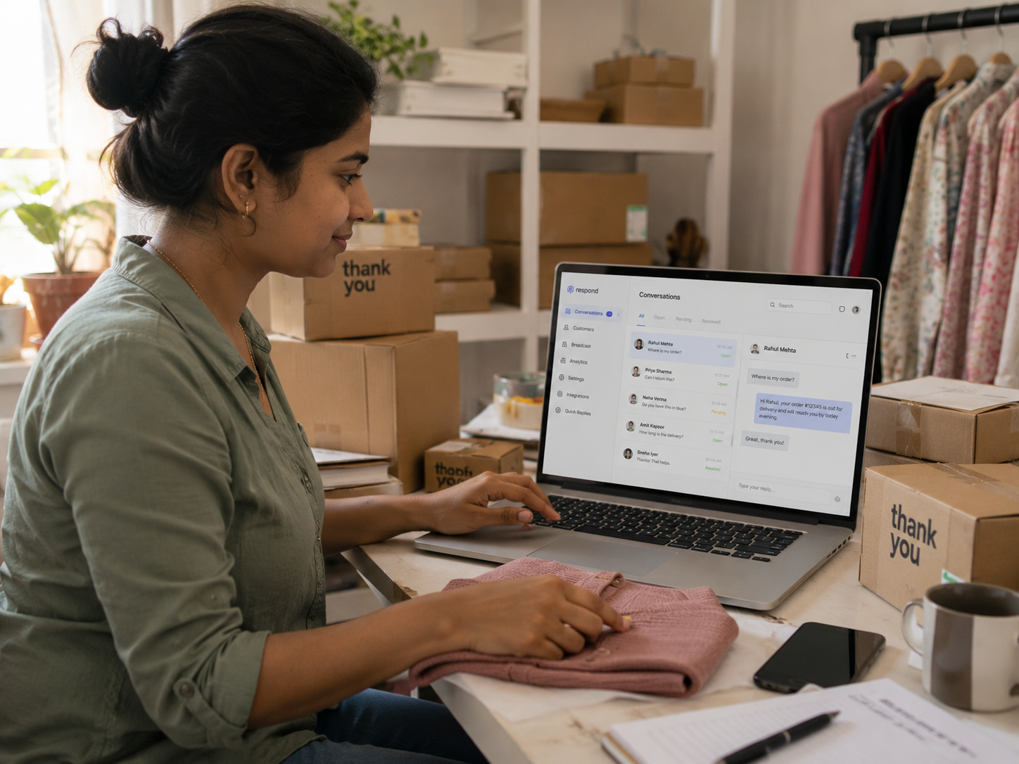 WhatsApp Chatbot in action for an Indian business